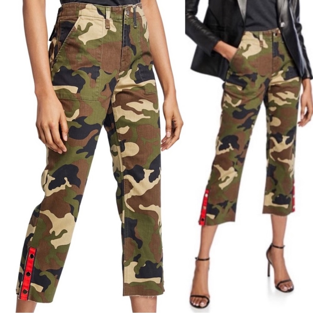Veronica Beard Gisela Straight-Leg Ankle Pants w/ Side Vents, sz 24
